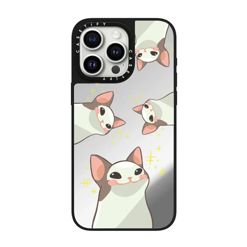 قاب چاپی سفارشی آینه ای casetify طرح mimcat کد 0447 مناسب گوشی شیائومی - Image 1
