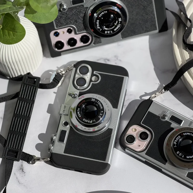 قاب‌ دوربین کمرا مدل Camera 3D با آویز مناسب گوشی آیفون مناسب گوشی آیفون - Image 2