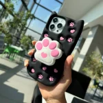قاب سیلیکونی پاپ سوکتی طرح پنجه cat’s paw مناسب گوشی آیفون