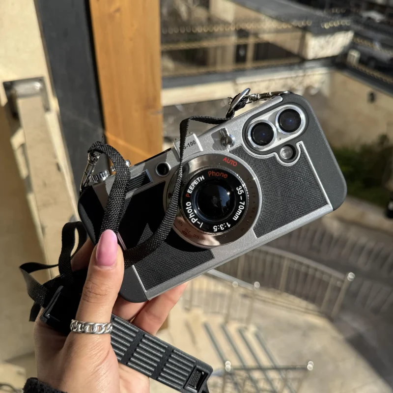 قاب‌ دوربین کمرا مدل Camera 3D با آویز مناسب گوشی آیفون مناسب گوشی آیفون - Image 1