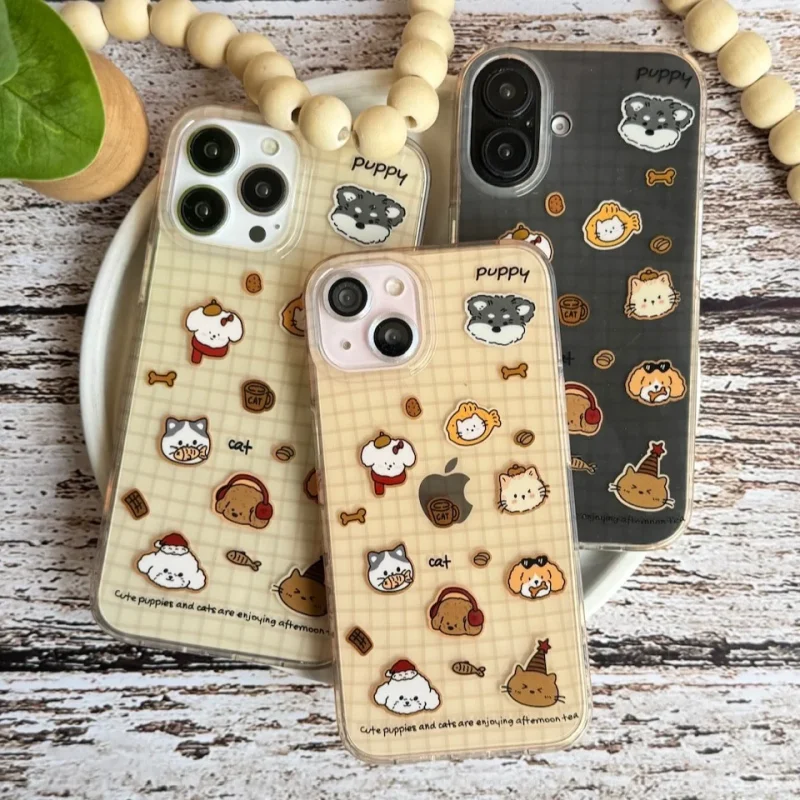 قاب سگ و گربه های بامزه طرح Puppy and cat مناسب گوشی آیفون - Image 1