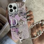 قاب دیور طرح برگ انجیری صورتی با آویز مناسب گوشی آیفون - Image 2