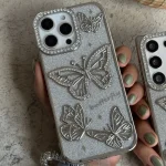 قاب پروانه طرح دیاموند Diamond butterfly با آویز مناسب گوشی سامسونگ - Image 2
