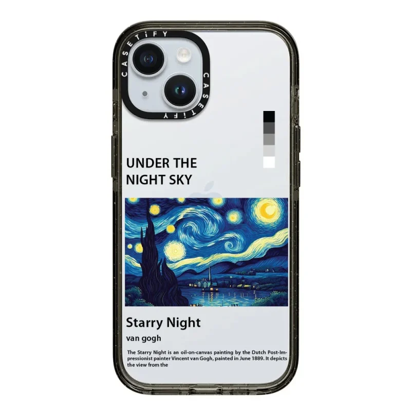 قاب چاپی سفارشی شفاف casetify طرح starry night ونگوگ کد 0394 مناسب گوشی سامسونگ - Image 1