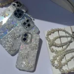 قاب پروانه طرح Diamond butterfly با آویز مناسب گوشی آیفون