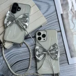 قاب پاپیون نقره ای با بند ژلاتینی مناسب گوشی آیفون - Image 2