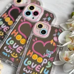 قاب آینه ای طرح هپی لاولی Happy Lovely مناسب گوشی سامسونگ - Image 4