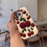 قاب پاپ سوکتی آلبالو سیلیکونی طرح Cherry مناسب گوشی آیفون - Image 3