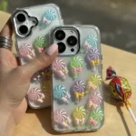 قاب آبنبات برجسته شفاف طرح riboon candy case مناسب گوشی آیفون