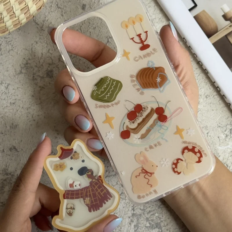 قاب پاپ سوکت متحرک سگ کریسمس طرح Candle Puppy مناسب گوشی آیفون - Image 2