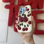 قاب پاپ سوکتی آلبالو سیلیکونی طرح Cherry مناسب گوشی آیفون