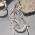 بند آویز مدل مروارید و پاپیون Pink Ribbon