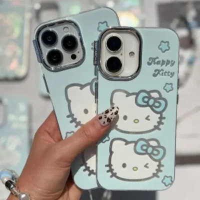 قاب Hello Kitty طرح هلوکیتی آبی مناسب گوشی آیفون